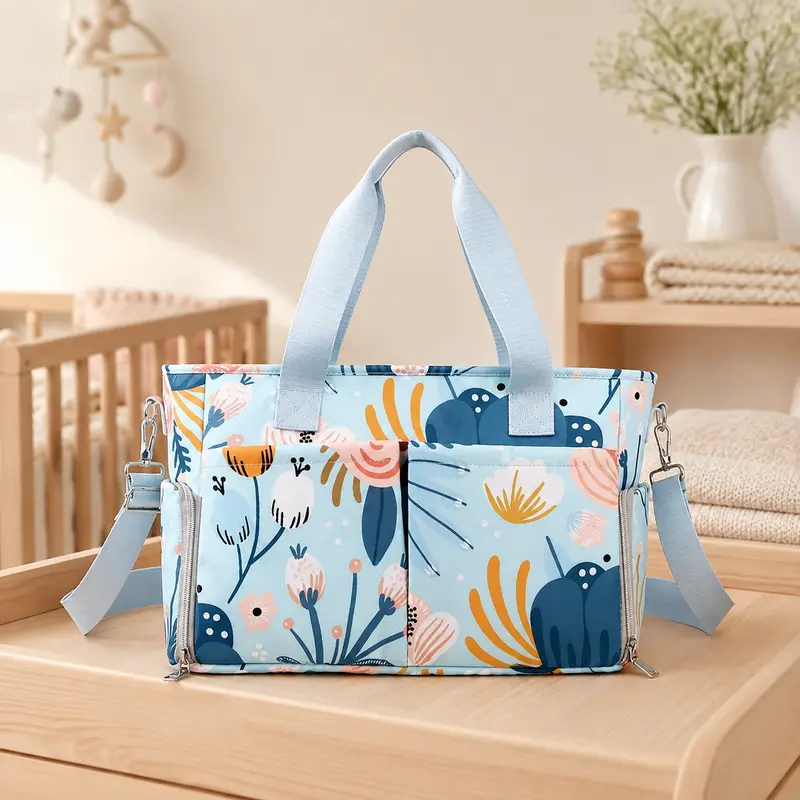 Sac à Langer Multipoches avec Bandoulière – 4 Motifs