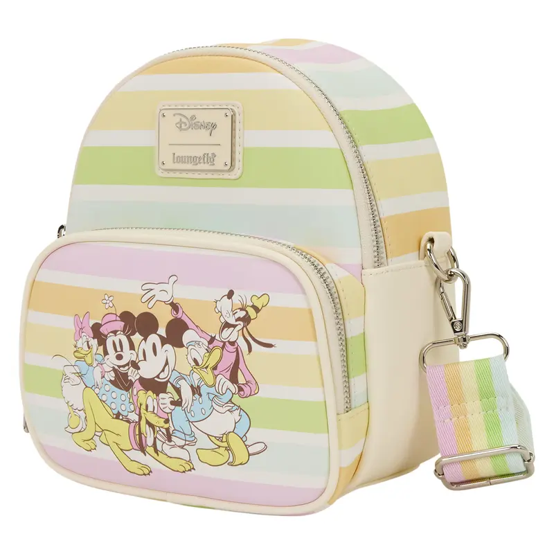 Sac bandoulière Loungefly Mickey et ses amis Rainbow Stripes