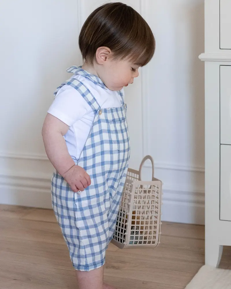 Salopette bébé Alfred imprimée carreaux bleu