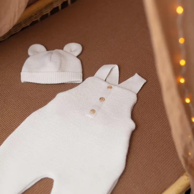 Salopette bébé en maille Sable