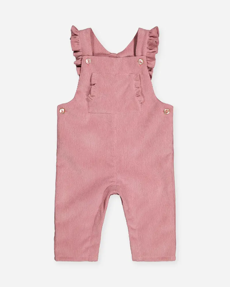 Salopette bébé velours vieux rose - Disponible en 24 mois uniquement