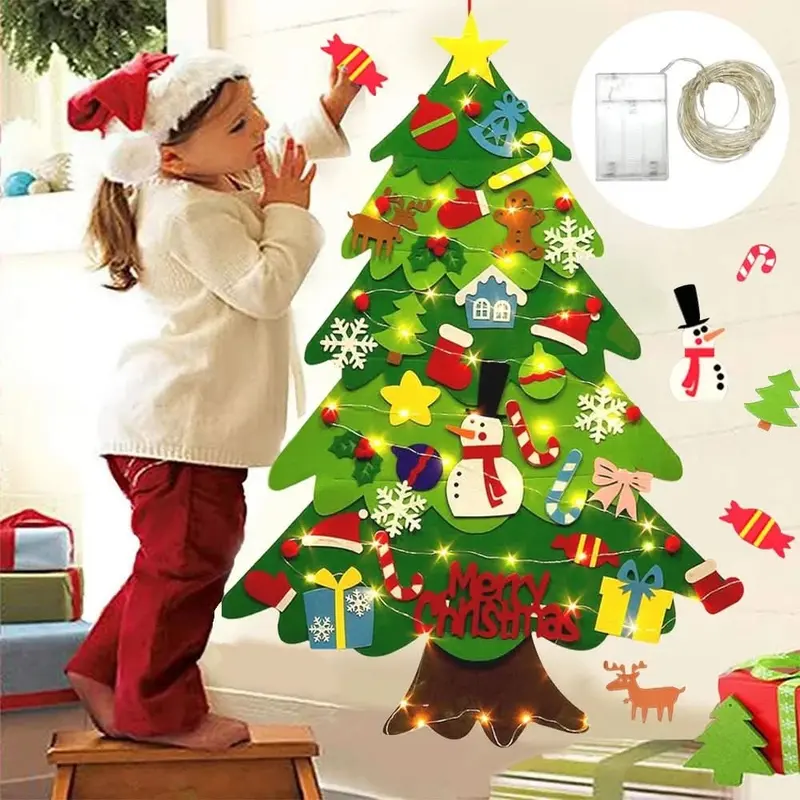 Sapin de Noël en feutrine mural pour enfants