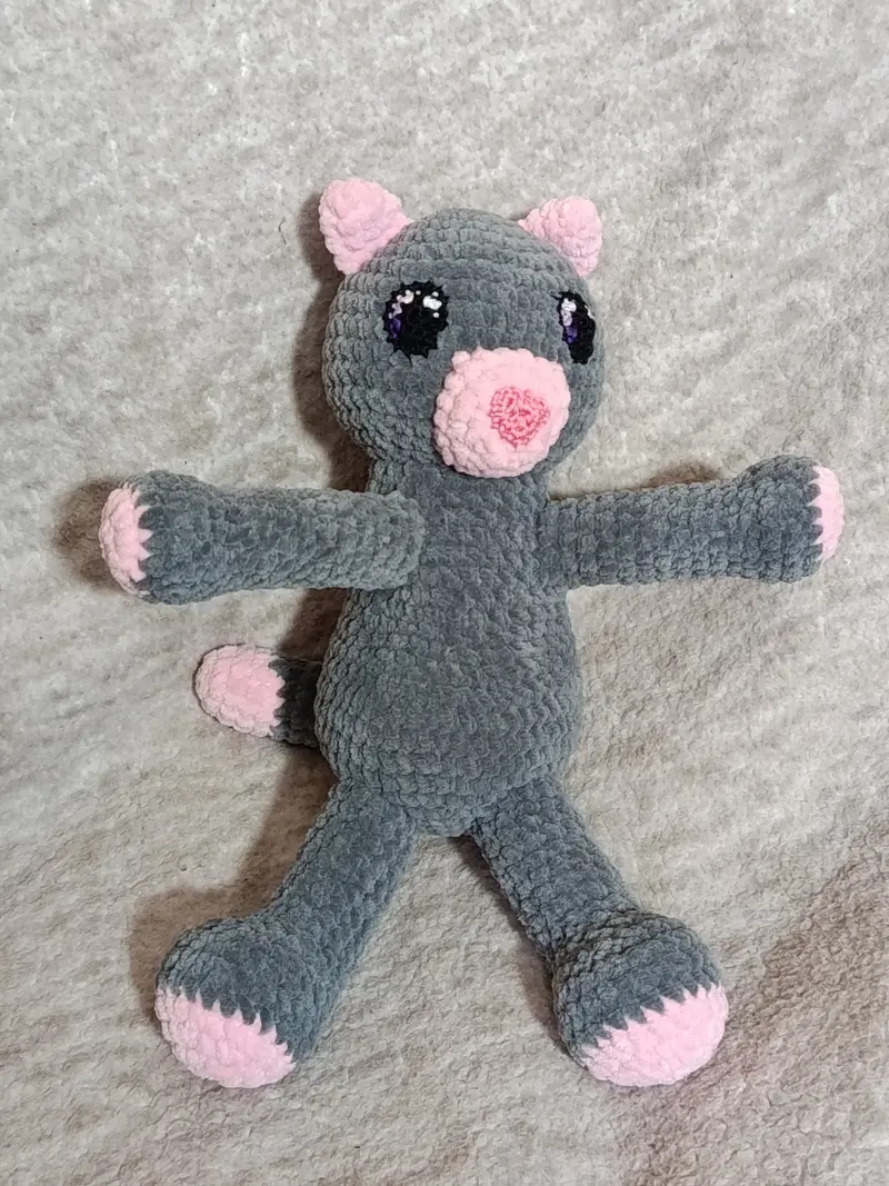 Sélène – Chatonne coquette _ gris et rose