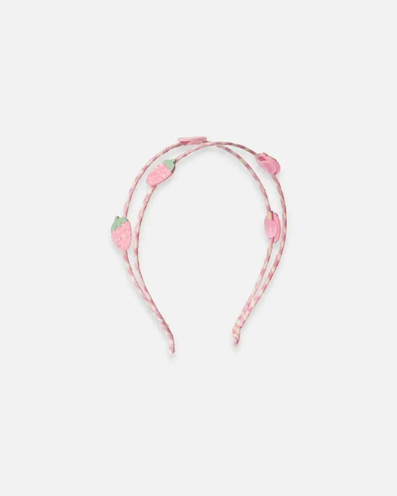 Serre-tête fraise vichy rose