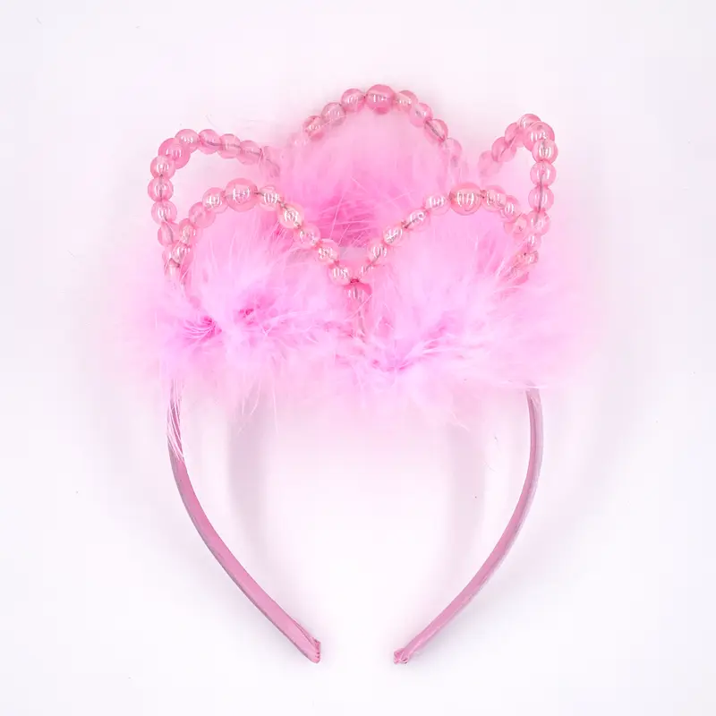 Serre tête Perles et Marabout - Rose - Labay