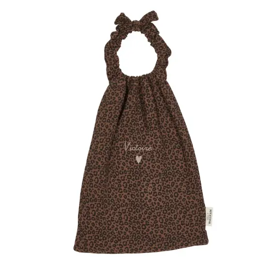 Serviette de cantine en gaze - Léopard marron - Atelier Wagram