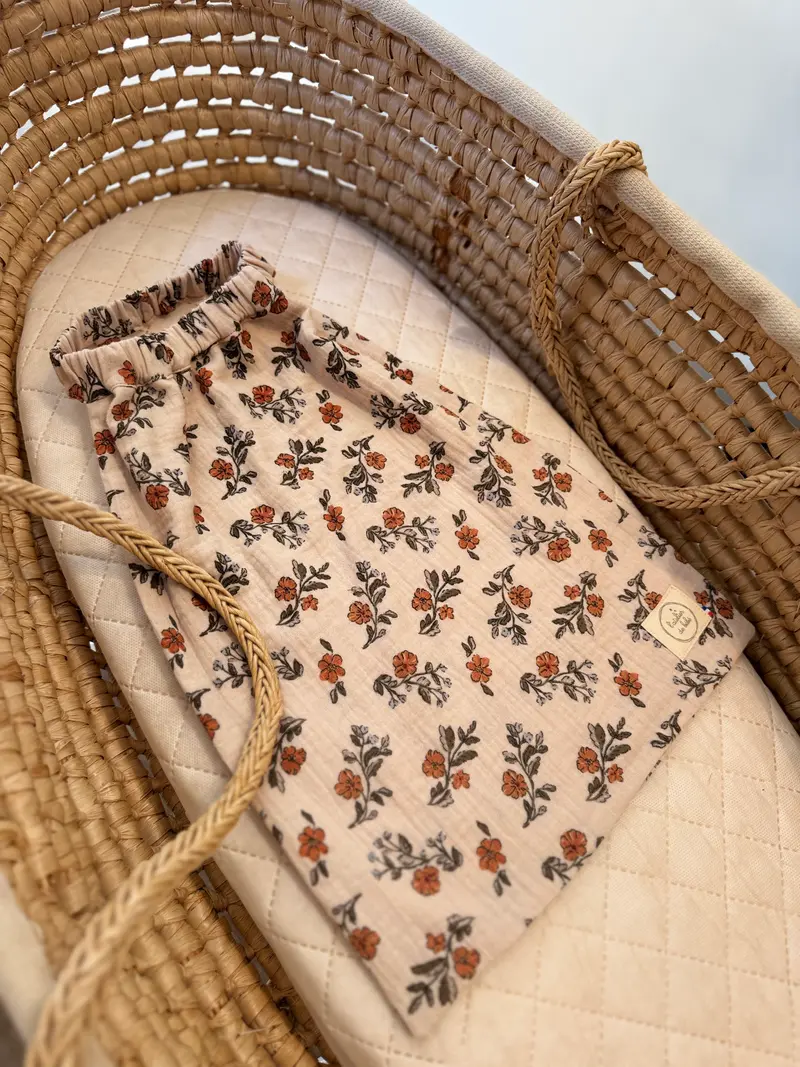 Serviette de cantine -Fleuri nora - Personnalisable