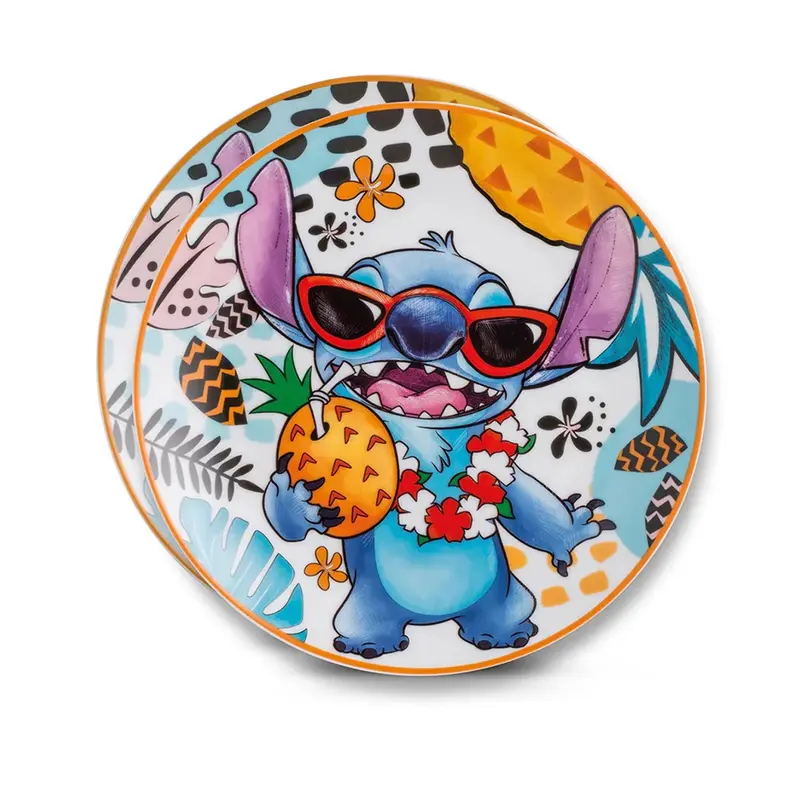 Set d'assiettes à dessert Stitch Blanc - Disney Home Egan