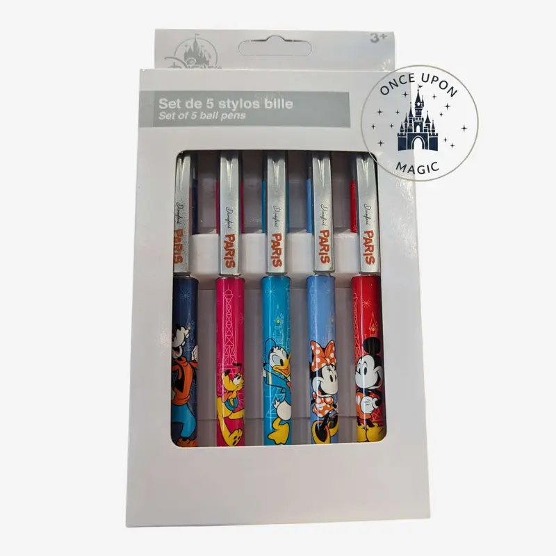 Set de 5 Stylos Bille Disney Disneyland Paris