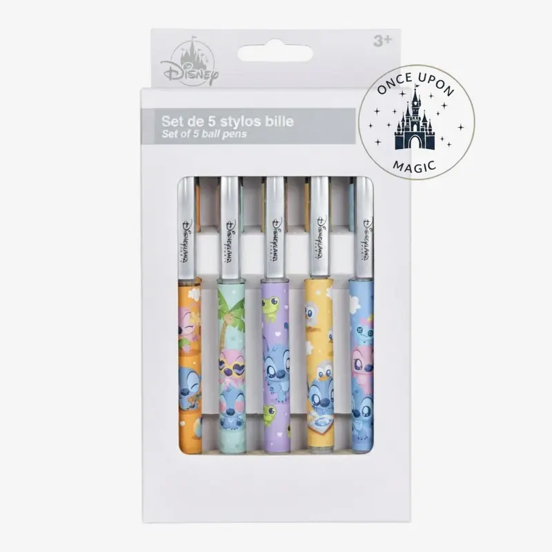 Set de 5 stylos bille Stitch & Angel – Disneyland Paris
