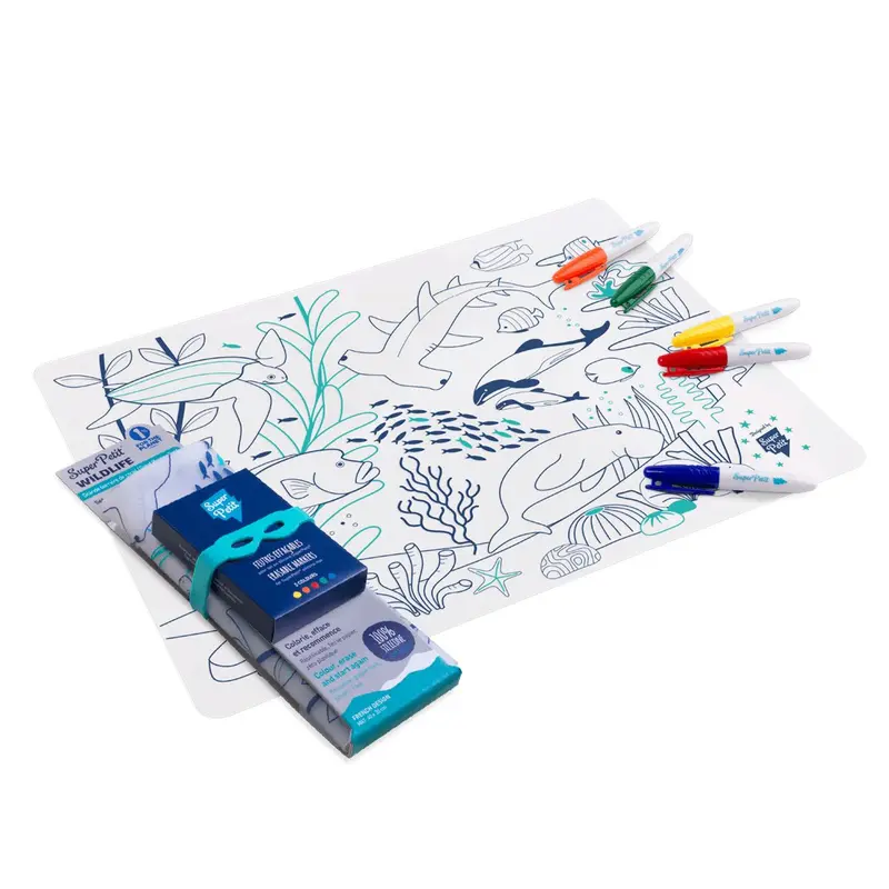 set de table a colorier barrière de corail  - SUPERPETIT