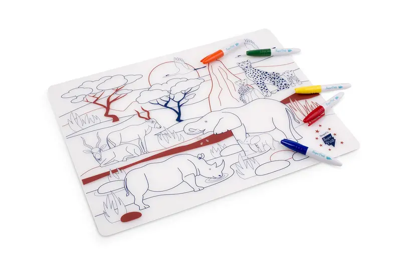 set de table a colorier savane - SUPERPETIT