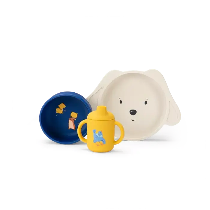 Set vaisselle silicone Puce & Pilou - moulin roty