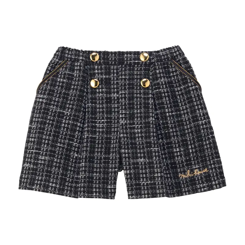 SHORT NOIR MIKI HOUSE IMITATION TWEED