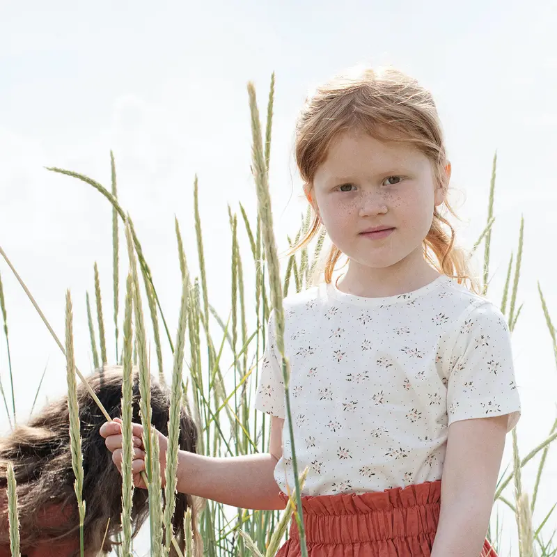 Short Sleeve Cotton Jersey Tee - Mini Bloom - 3-11y