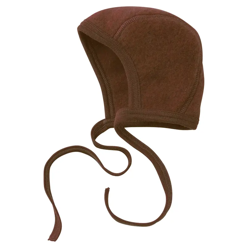 Soft Merino Wool Fleece Bonnet - Cinnamon Mélange - 0-3M ONLY