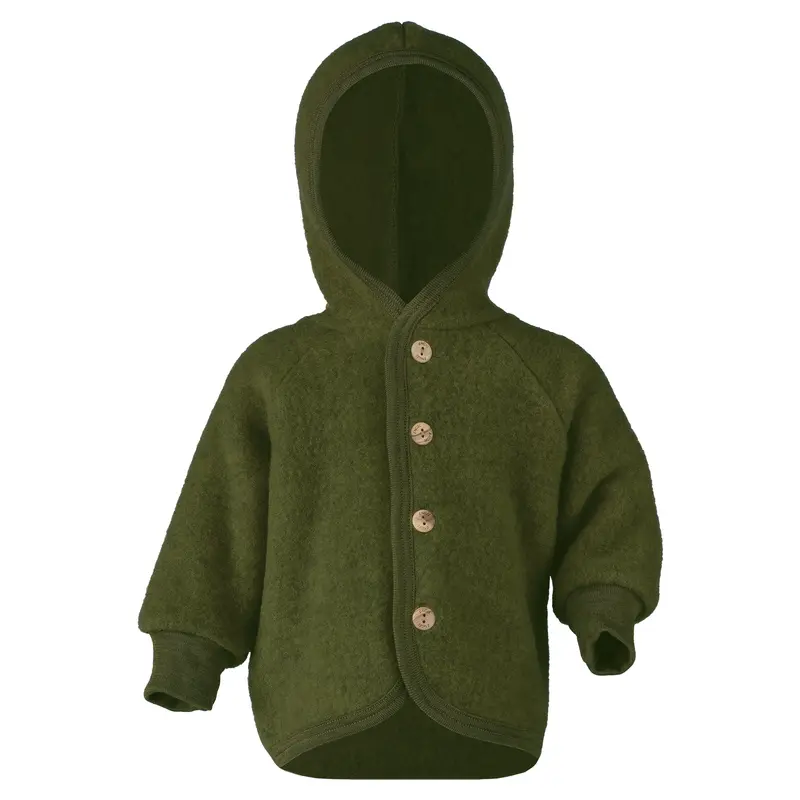 Soft Merino Wool Fleece Jacket - Reed Mélange - 0m-2y