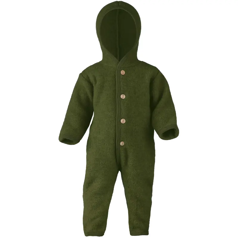 Soft Merino Wool Fleece Snugglesuit - Reed Mélange - 0m-2y