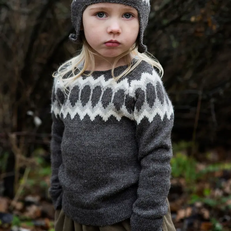 Soft Semi Hand Knitted Alpaca Raglan Sweater - Taupe - 2y only