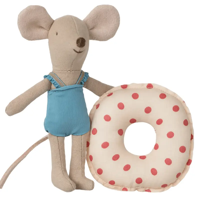 Souris De Plage Avec Flotteur, Petite Soeur - Point Rouge