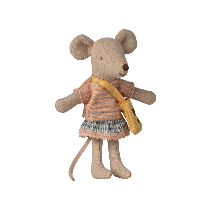 Souris petite soeur avec mains aimantées et sac gruyère - Maileg - 17-6100-00