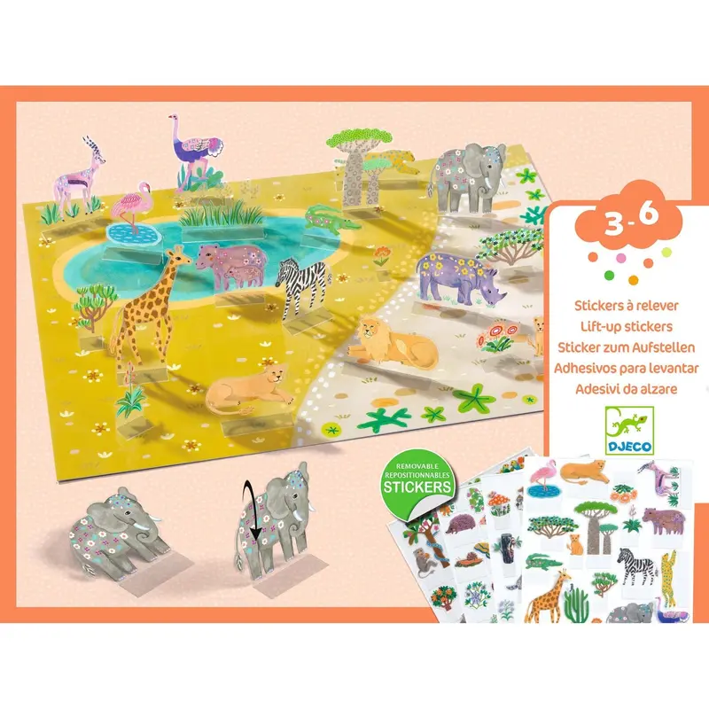 STICKERS À RELEVER ANIMAUX - DJECO