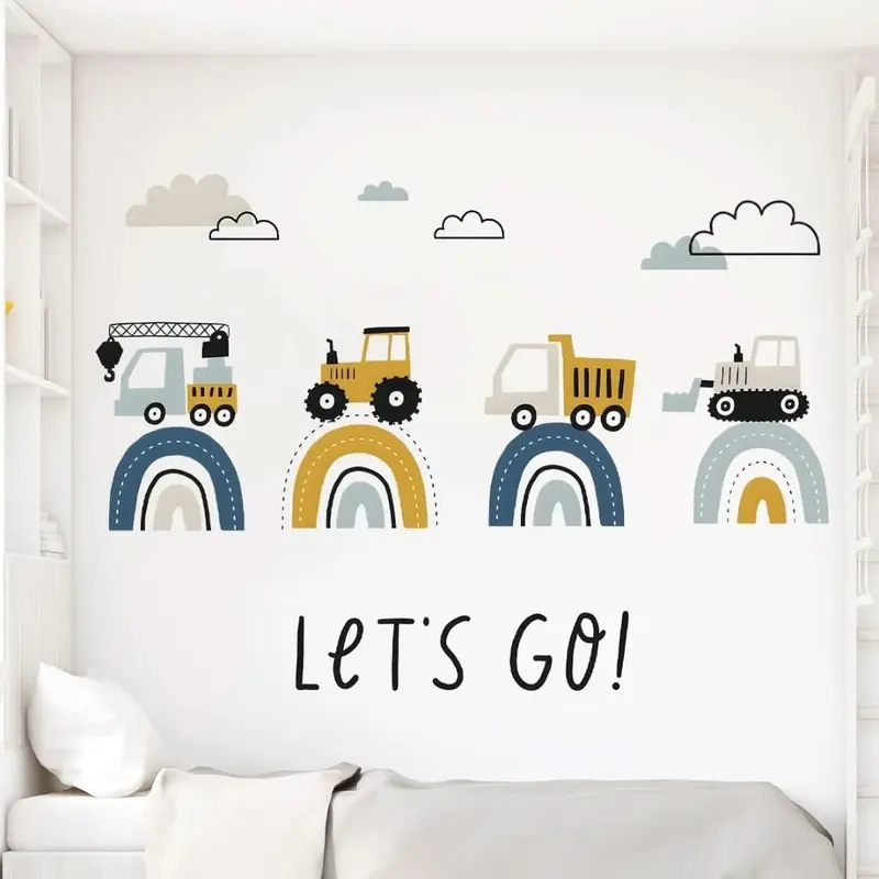 Stickers Muraux Tracteur Arc-en-Ciel – Chambre Bébé