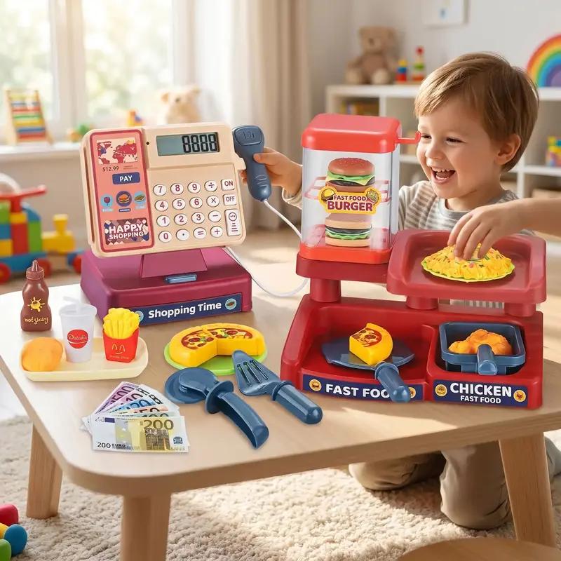 Supermarché enfant | Caisse enregistreuse interactive