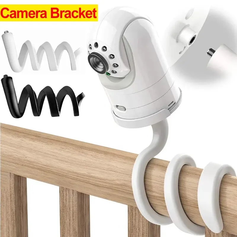 Support mini caméra flexible bébé bras long - fixation lit ajustable vis 1/4 universel socle