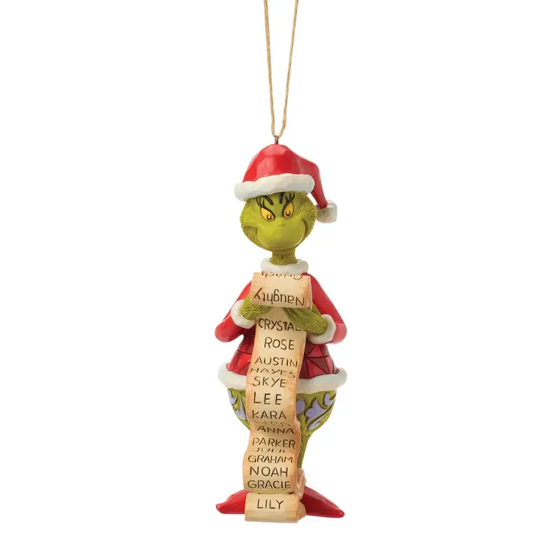 Suspension Le Grinch Liste des Vilains - Grinch By Jim Shore