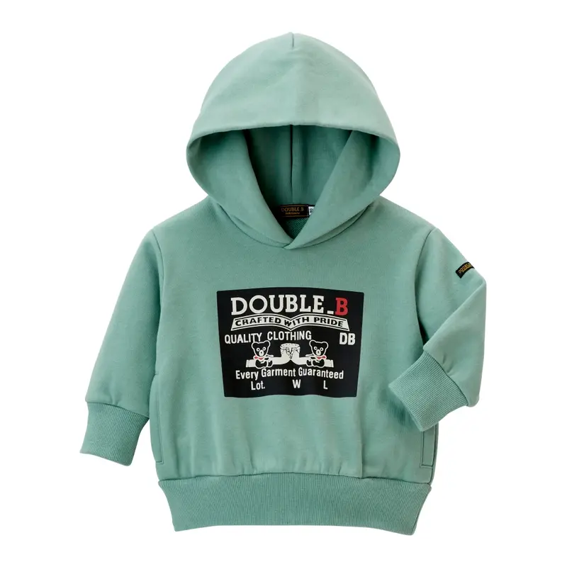 SWEAT À CAPUCHE VERT CLAIR DOUBLE B MIKI HOUSE