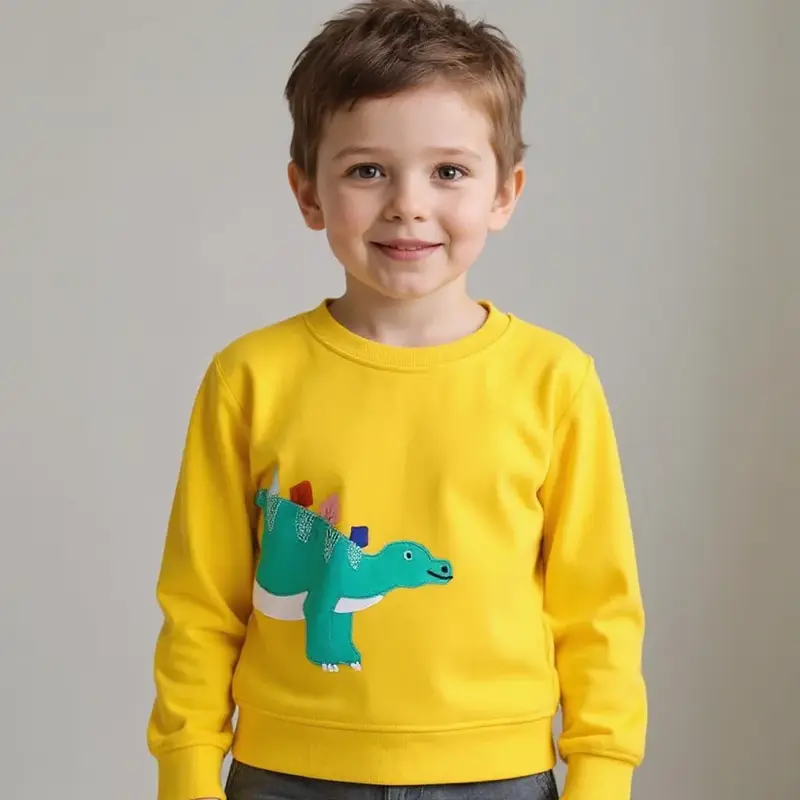 Sweat Dinosaure Jaune en Coton
