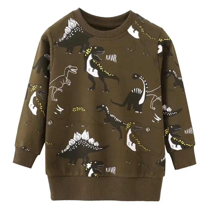 Sweat Dinosaures Kaki Enfant