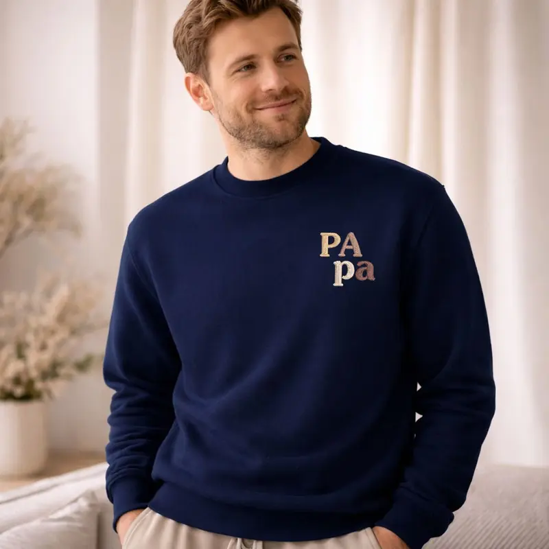 Sweat PApa bleu marine brodé
