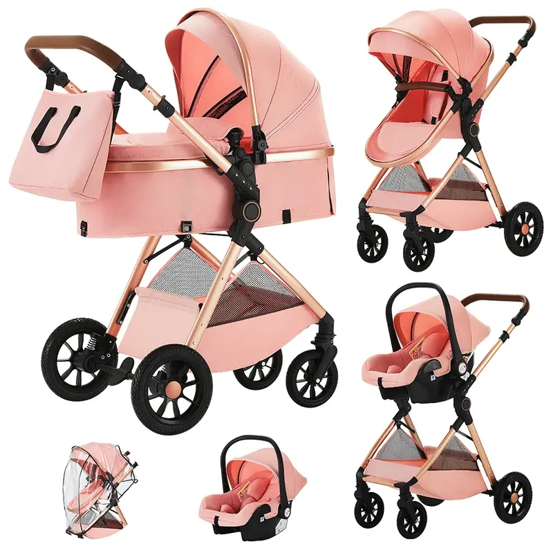 Système voyage 3-en-1 Mybooni — Poussette réversible avec housse pluie