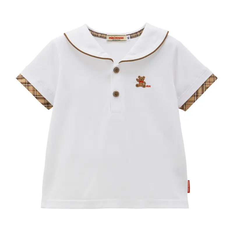 T-SHIRT BEIGE COL MIKI HOUSE