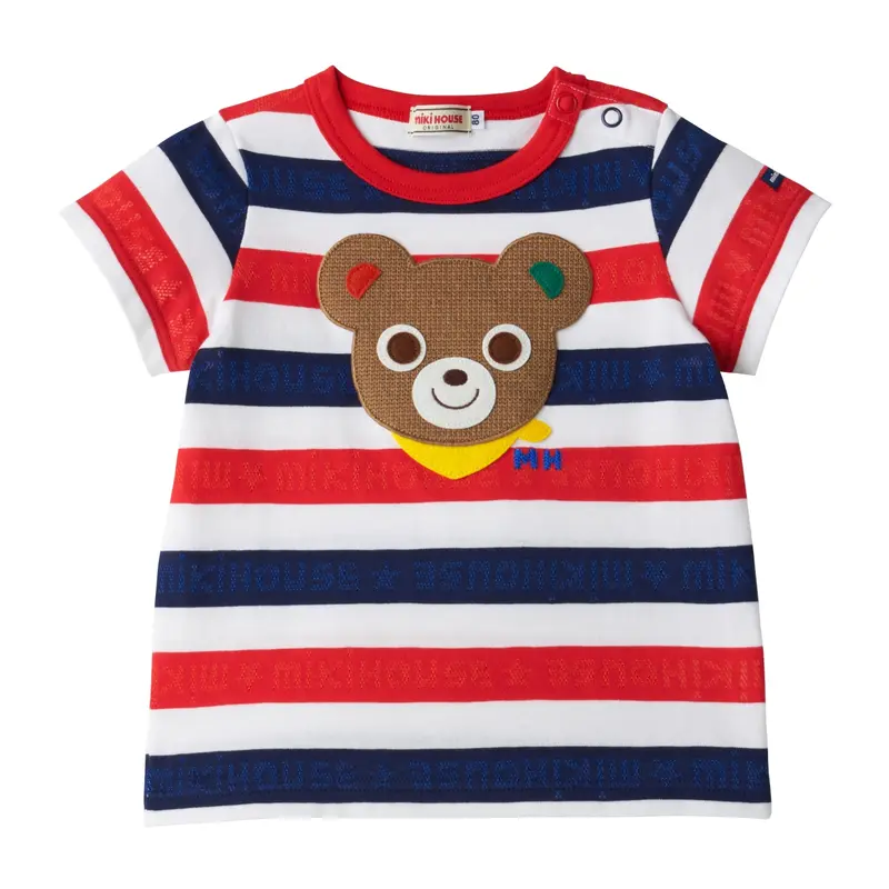 T-SHIRT BLANC À RAYURES BRODERIE PUCCI