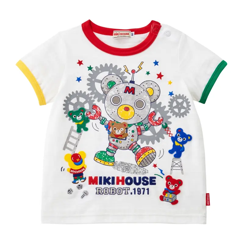T-SHIRT BLANC MIKI HOUSE ROBOT 1971