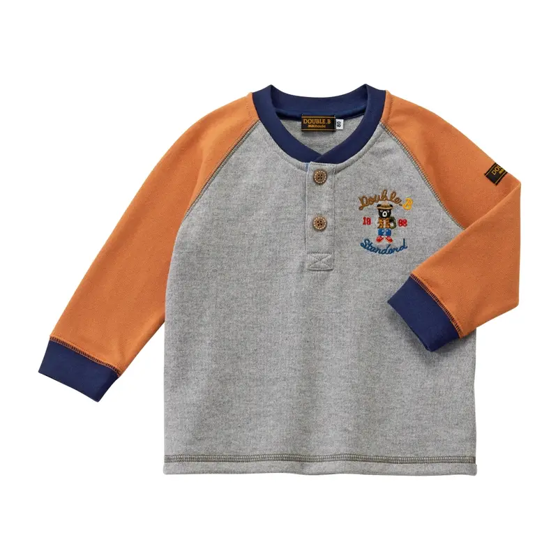 T-SHIRT GRIS ET ORANGE DOUBLE B