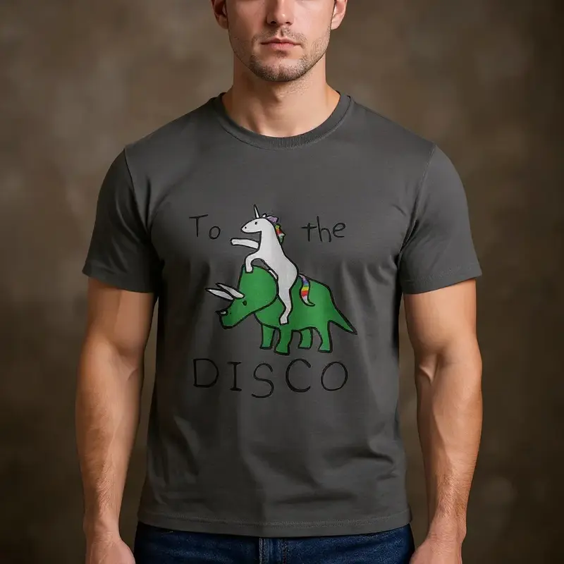T-Shirt Licorne et Tricératops Adulte
