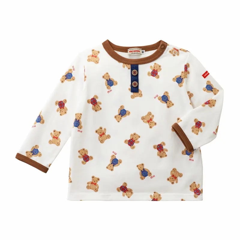 T-SHIRT MANCHES LONGUES BLANC OURSONS
