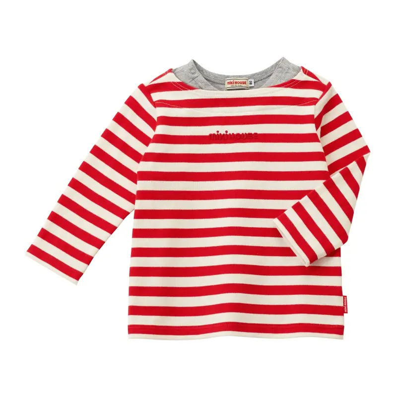 T-SHIRT MANCHES LONGUES RAYURES ROUGES