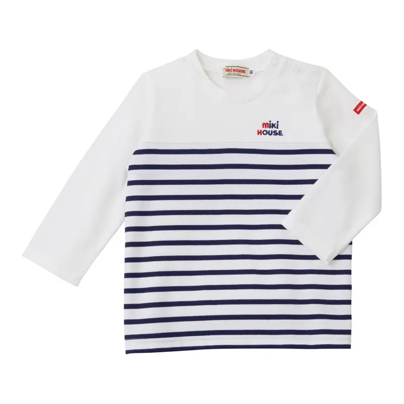 T-SHIRT MARINIÈRE EN COTON À RAYURES BLEU ET BLANC