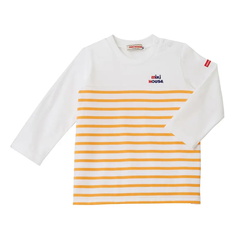 T-SHIRT MARINIÈRE MANCHES LONGUES À RAYURES JAUNES ET BLANCHES