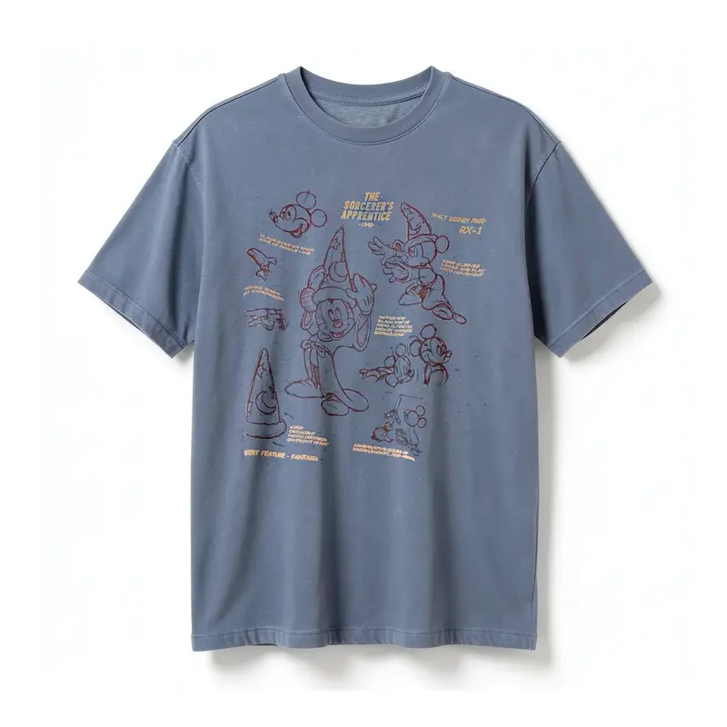 T-shirt Mickey Apprenti Sorcier Croquis Bleu – Fantasia – Disneyland Paris