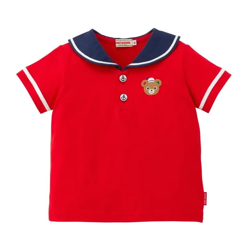 T-SHIRT ROUGE COL MARIN PUCCI