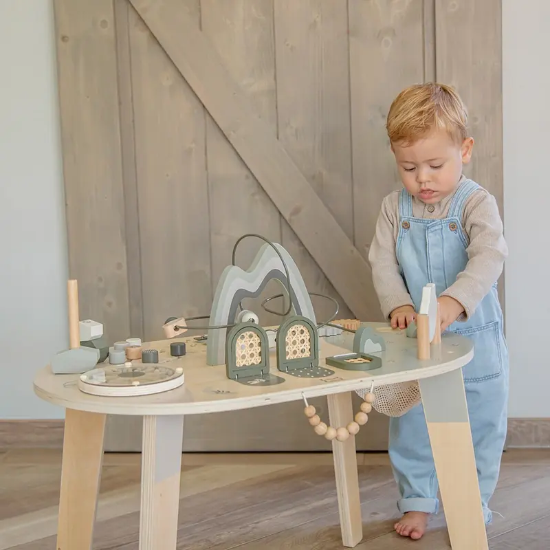 Table d’activités en bois - Vert olive