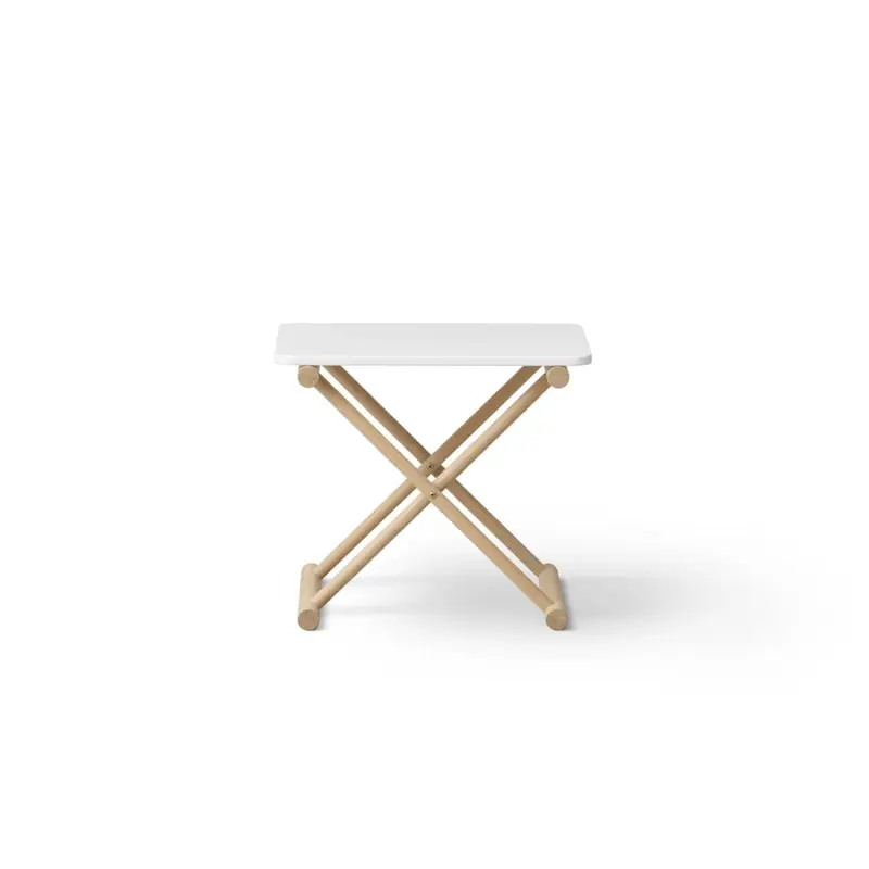 Table De Chevet Basse Camp, Blanc/Chêne
