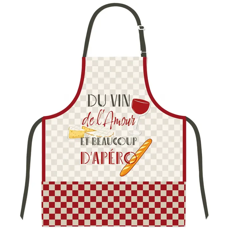 Tablier Adulte Du vin, de l'Amour et beaucoup d'Apéro - Déco Intemporelle