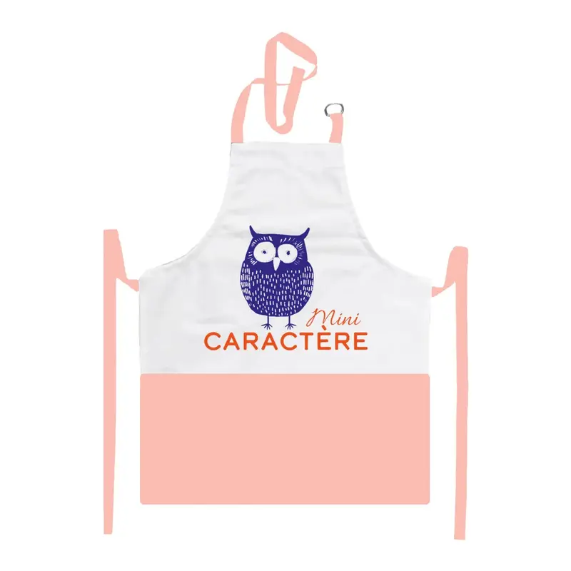 Tablier Enfant rose Hibou Mini Caractère - Petits Messages